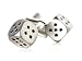 Novelty Gambling Dice in Satin Silver Cufflinks with Presentation Box