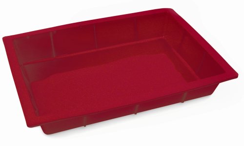 SiliconeZone Large 9-by-13-Inch Silicone Cake Pan, Red