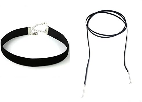 On Trend Choker Assortment Value Packs by Malibu Sundry (Value Pack 1: Classic Black Choker and Wrap Tassel Choker)