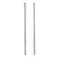 Long CZ Drop Silver Earrings
