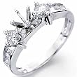 14Kt White Gold Diamond Engagement Ring Semi Mount Setting