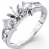 14Kt White Gold Munificent Diamond Engagement Ring Semi Mount Setting