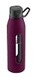 Takeya Classic Glass Water Bottle with Silicone Sleeve, Black/Purple, 22-1/2-Ounce