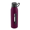 Takeya Classic Glass Water Bottle with Silicone Sleeve, Purple, 22-Ounce