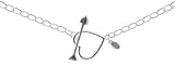 Sterling Silver Heart and Arrow Rolo Link Chain Toggle Necklace 16in