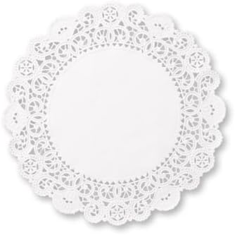 Round White 8" Paper Lace Doilies Wax Coated & Grease Proof (Pack of 36)
