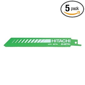 Hitachi 725324 6-Inch, 18 TPI, Bi-Metal, Metal Cutting Reciprocating Saw Blades - 5 Pack by Hitachi