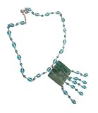 Blue Sky Beaded Slab Pendant Necklace [Limited Time Blowout Offer]