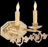 Bright Brass, Double Wall Sconce.