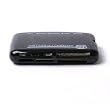 Mini All-in-1 Memory Card Reader Black Compatible with: Secure Digital: miniSD (with adapter), microSD/TransFlash (with adapter), Compact Flash: CF I, CF II, CF Ultra II, MicroDrive, xD Picture Cards, Memory Stick: Memory Stick, Memory Stick Pro, Memory Stick Duo, Multimedia Card: MMC I, MMC II, RS-MMC, HS-MMC - Compatible with Sony, SanDisk, Toshiba, Lexar