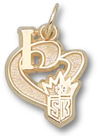 Sacramento Kings "I Heart Logo" 1/2" Sterling Silver Charm/Pendant