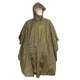 Waterproof Hooded Olive Poncho