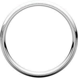Sterling Silver Comfort Fit Milgrain Band, Size 9 / 03.00 mm
