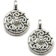 50 Silver Pewter Beads Charms Celtic Tibetan Suns 9mm NN159