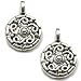 50 Silver Pewter Beads Charms Celtic Tibetan Suns 9mm NN159