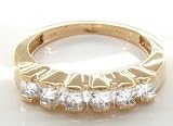 Image of 1.00 Carat Princess Cut with Baguette Diamond Eternity Ring in 18ct Solid Yellow Gold