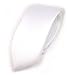 Schmale Satin Krawatte weiss schneeweiss uni Polyester