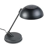 Ledu Incandescent Desk Lamp W/Vented Dome Shade 18in Reach Matte Black Brig ....