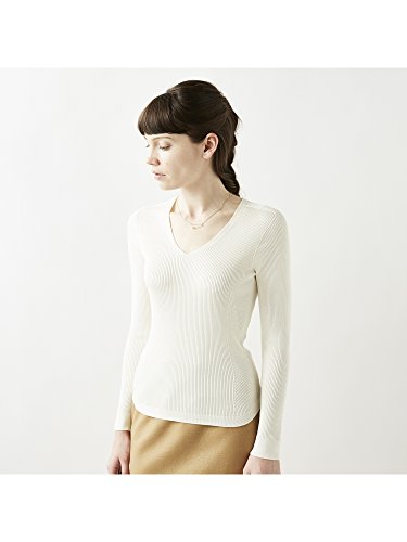 (サンヨー・エッセンシャルズ) SANYO ESSENTIALS 【WOMENS】シルクリブVネックニット P6N64451__