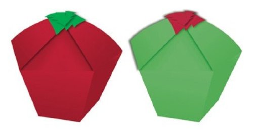 Creative Converting Presentation Station Individual Cupcake or Candy Favor Boxes, Red and Green with Trees, 4 Boxes Per Package
