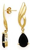 14K BLACK ONYX 12X8MM DANGLE EARRINGS