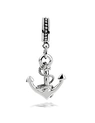 Sterling Silver Anchor Dangle Charm, Fits Pandora and All Brands Charm Bracelets and Necklaces.