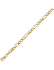 14K Solid Yellow Gold Figaro D.C. Chain Bracelet 4.6mm (11/64 in.) - 8 in.