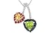 1 7/8 Carat Sapphire, Ruby, Citrine, Peridot and Diamond 14K Two Tone Pendant w/Chain
