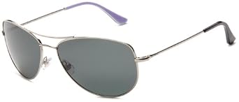 Click here to buy Kate Spade Ladies Ally Polarized Aviator Sunglasses,Silver Frame Gray Lens,one size by Kate Spade.