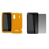 EMPIRE Orange Silicone Skin Case Cover + Screen Protector for Sprint HTC Ki ....