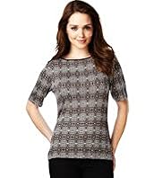 Petite Envelope Neckline Animal Print Top
