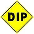 DIP ZONE CROSSING warning road street sign