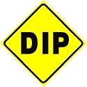DIP ZONE CROSSING warning road street sign