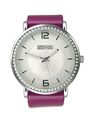 Kenneth Cole REACTION Womens RK6008 HOLIDAY-Box Set Analog Stone Bezel Purple Strap Watch