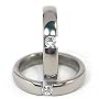 New 4mm Titanium Tension Set Ring, White Sapphire Bands, Free Sizing 4.5-11