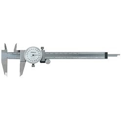 Mitutoyo 505-717, Dial Caliper, 0 - 6" X .001", .200" per Rev., White Face