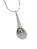 Sterling Lily and Freshwater Pearl Pendant