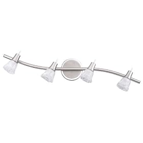 Canarm IT1784BPT CH New Orleans 4-Bulb Flush Mount Track Light, Brushed Pewter and Chrome by Canarm