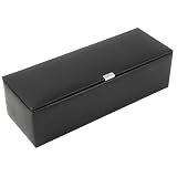 Black leather 5 section watch storage box by Wolf Designs
