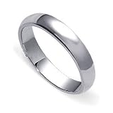 .925 Sterling Silver High Polish Plain 4 MM Wedding Band Ring