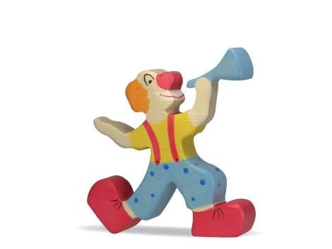Childrens Toyshop  Spielwaren : Holztiger Clown mit Trompete