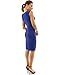 Patty Women's Asymmetrical Neck Sleeveless Pleated Stretch Sheath Shift Dress