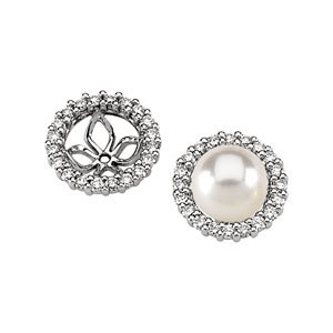 14k White Gold Pearl Earring Jacket 5/8ct
