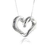 Designer Sterling Silver Heart Slider Pendant with 18 Chain