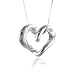 Designer Sterling Silver Heart Slider Pendant With 18" Chain