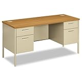 Metro Series Kneespace Credenza, 60w x 24d x 29-1/2h, Harvest/Putty