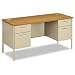 Metro Series Kneespace Credenza, 60w x 24d x 29-1/2h, Harvest/Putty
