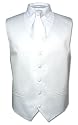 Men's WHITE Dress Vest and NeckTie Set for Suit or Tuxedo