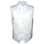 Men's WHITE Dress Vest and NeckTie Set for Suit or Tuxedo
