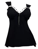 Plus Size Sexy BLACK O-Ring Necklace Sleeveless Top - 2X